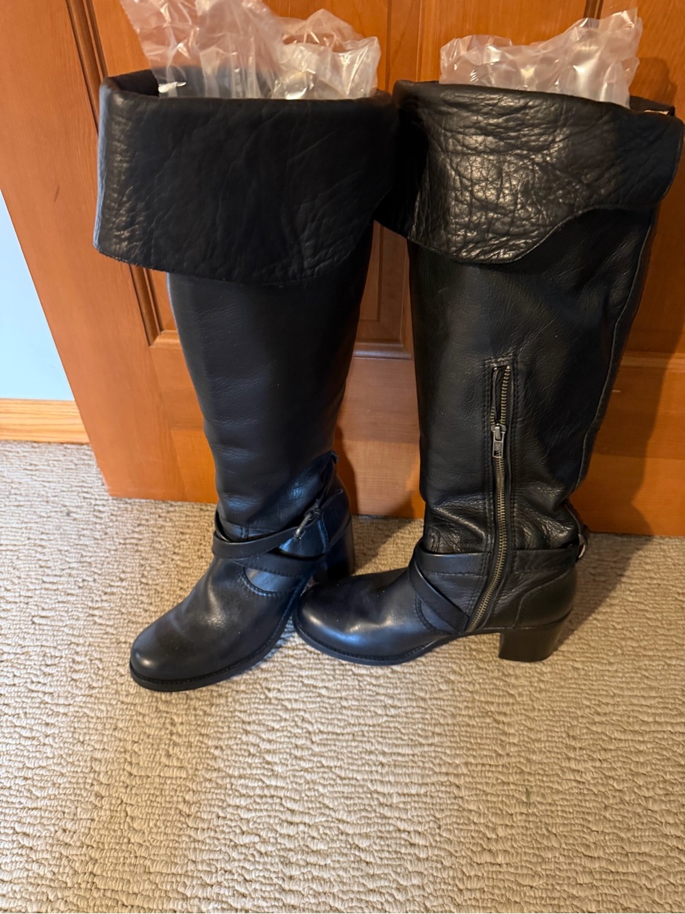 Frye Classic Black Knee-High Leather Riding Boots